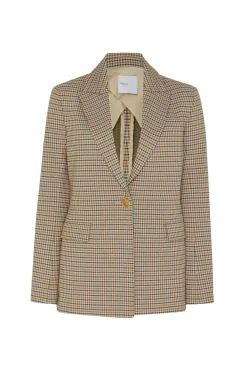 PEAK LAPEL JACKET - HOUNDSTOOTH PLAID