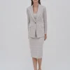 PEAK LAPEL JACKET - STRIPED WINDOWPANE JACQUARD