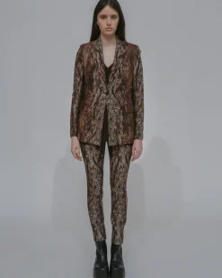 PEAK LAPEL JACKET - WOODGRAIN