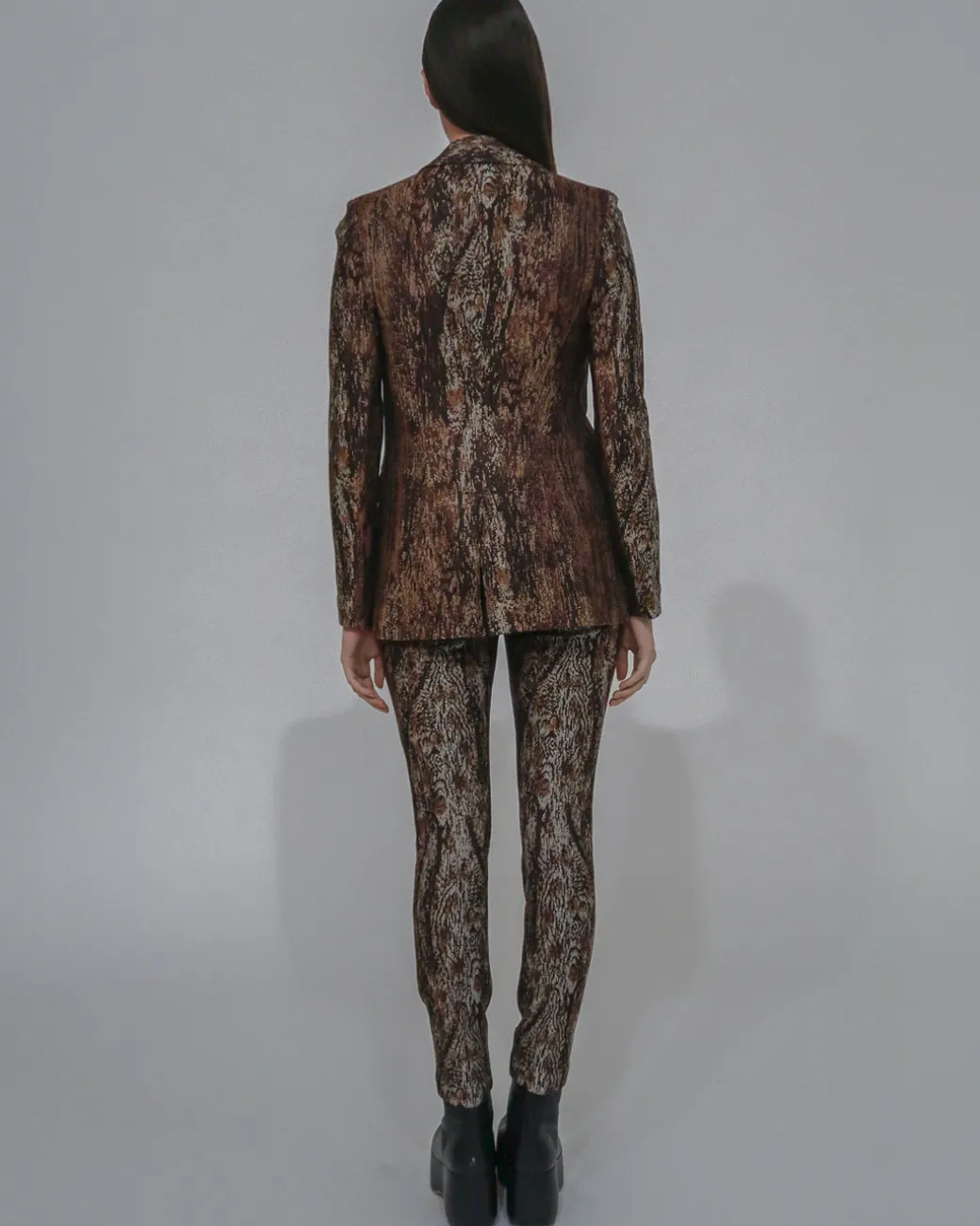 PEAK LAPEL JACKET - WOODGRAIN