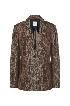 PEAK LAPEL JACKET - WOODGRAIN