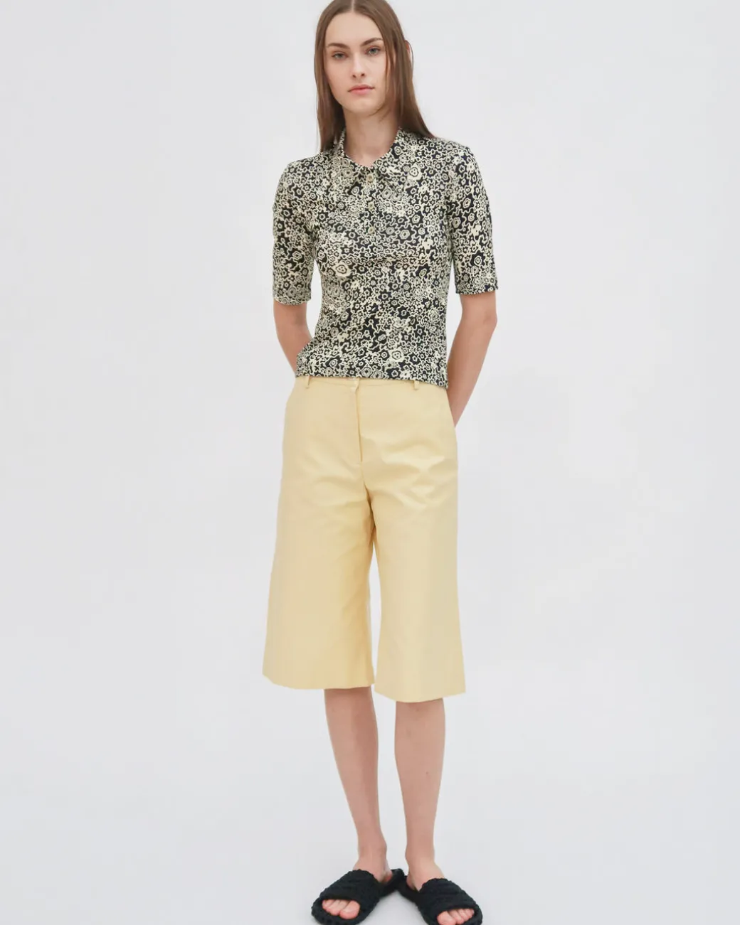 POLO T-SHIRT - FLORAL SQUIGGLE