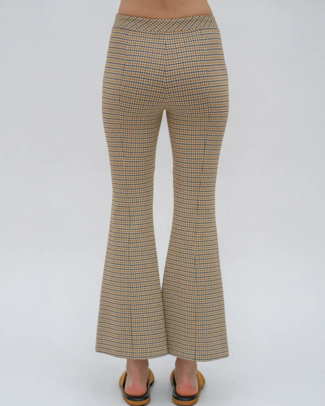 PULL ON CROPPED FLARE - HOUNDSTOOTH PLAID