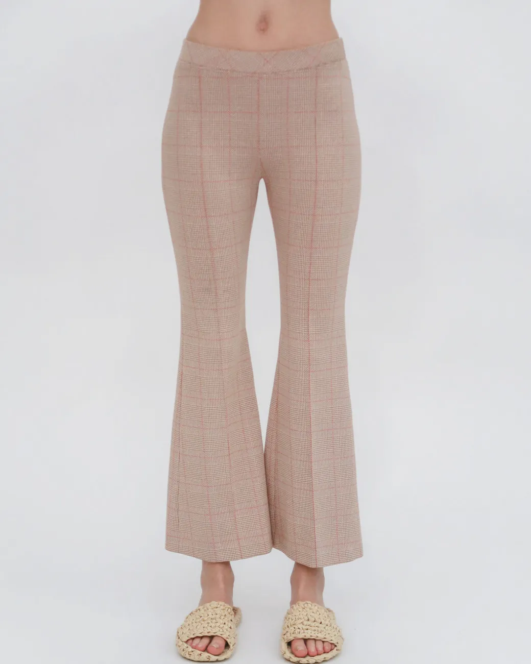 PULL ON CROPPED FLARE - PLAID