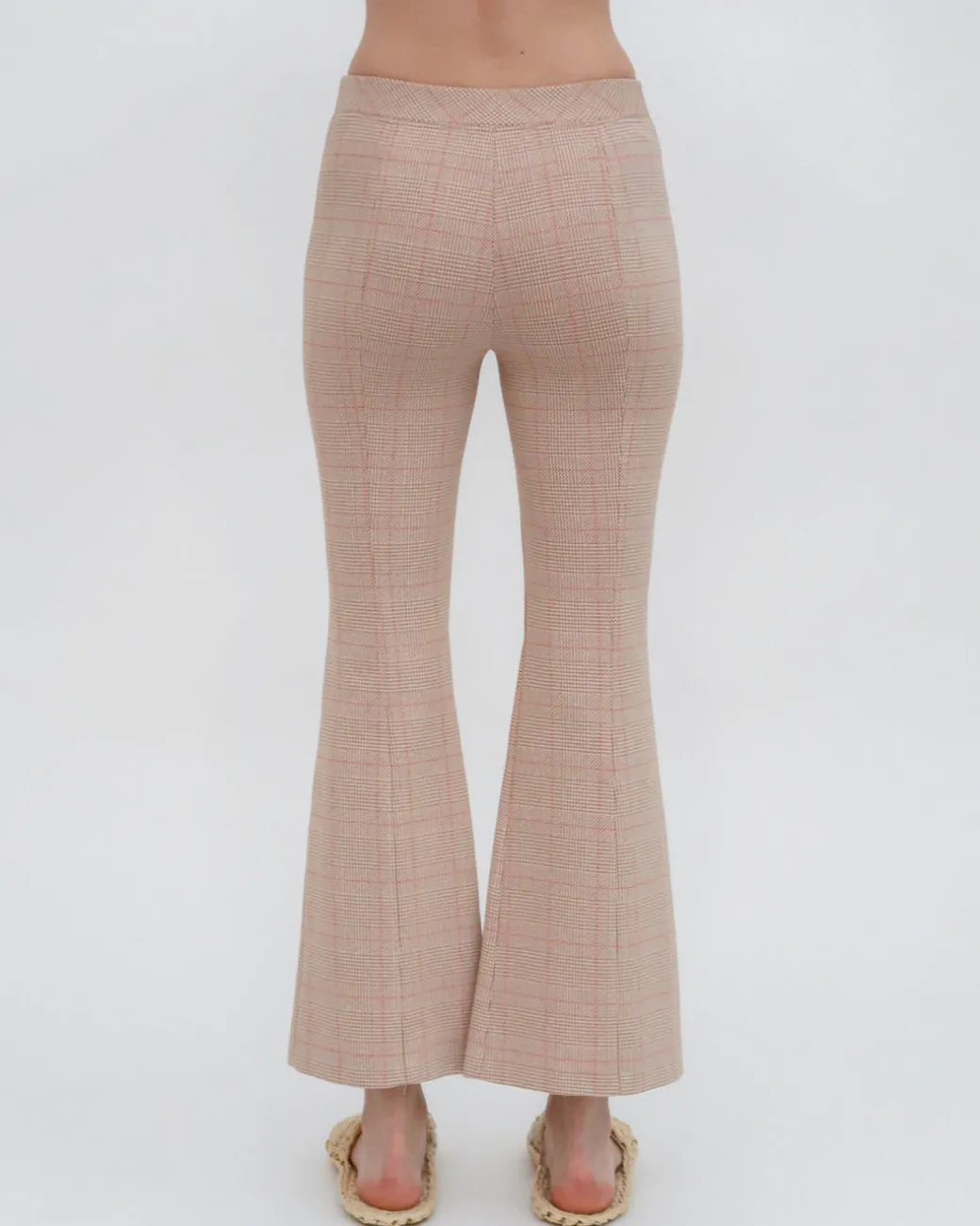 PULL ON CROPPED FLARE - PLAID
