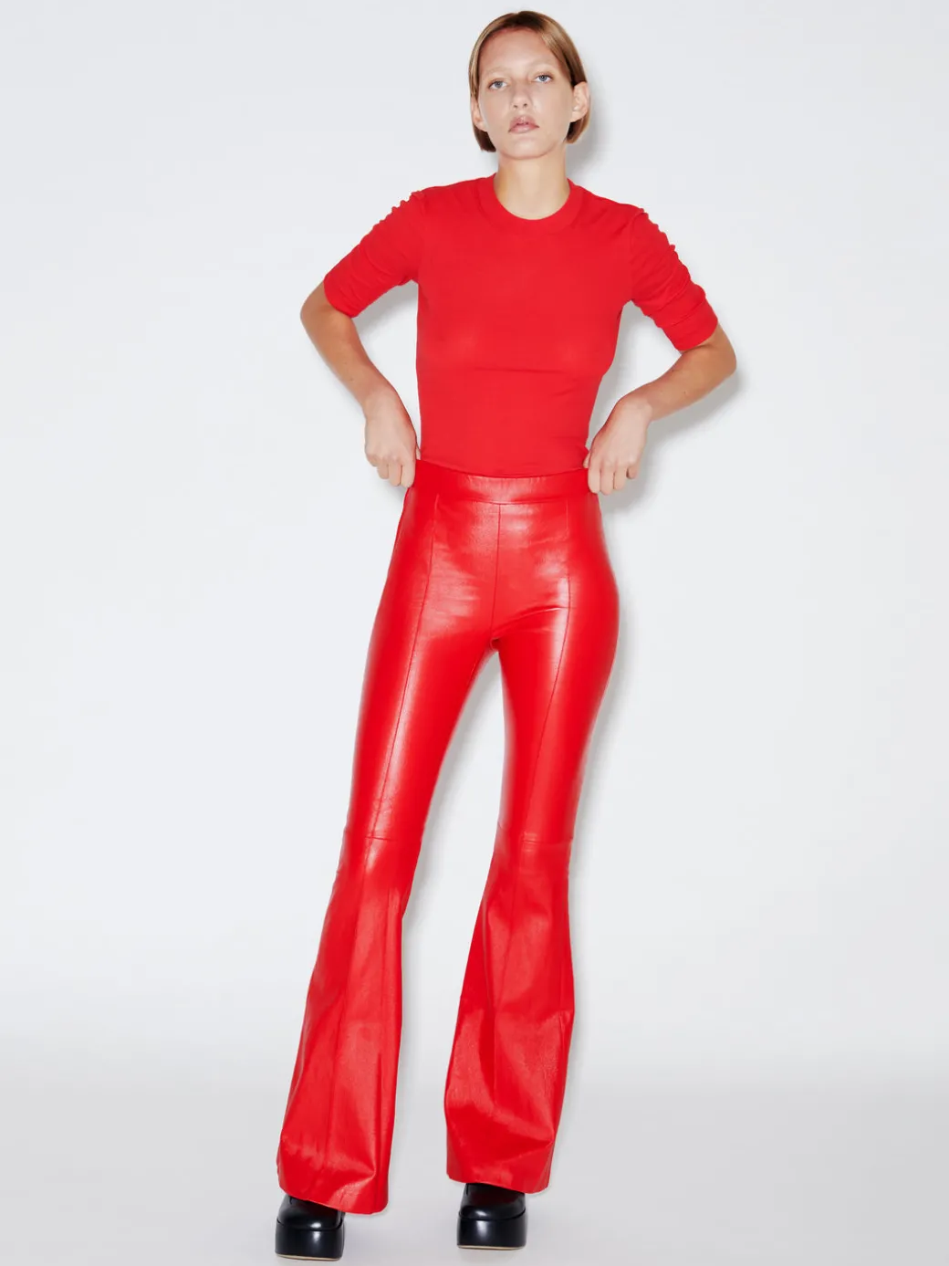 Pull On Pintuck Flares