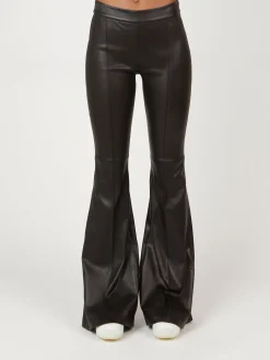 Pull On Pintuck Leather Flares