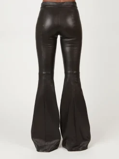 Pull On Pintuck Leather Flares