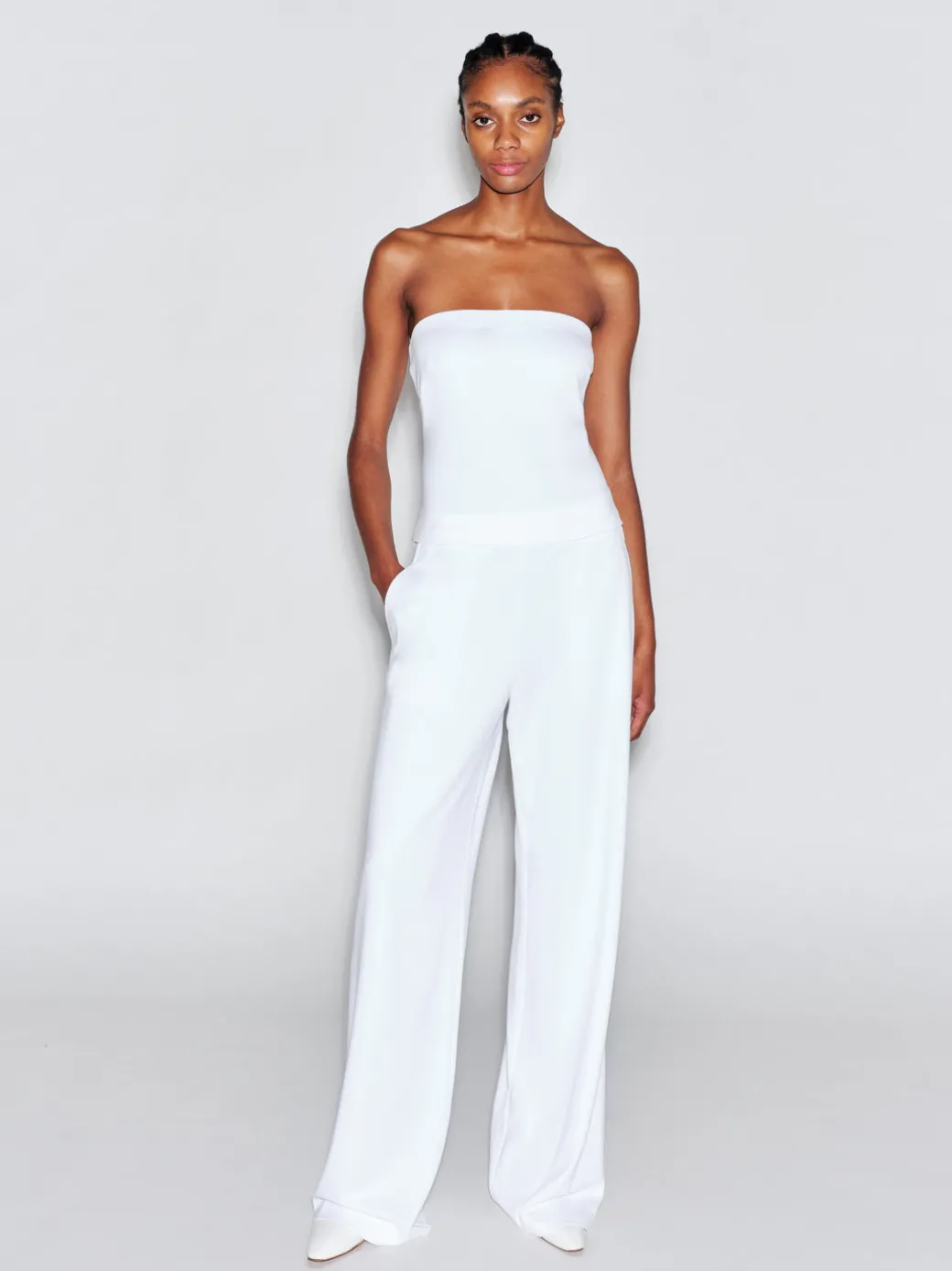 PULL ON STRAIGHT LEG TROUSER - SOLID INTERLOCK