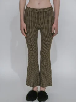 PULL-ON CROPPED FLARE - HOUNDSTOOTH
