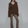 PULL-ON CROPPED FLARE - WOODGRAIN