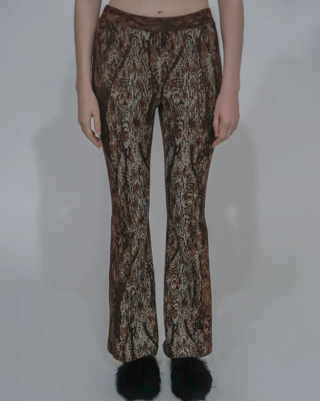 PULL-ON CROPPED FLARE - WOODGRAIN