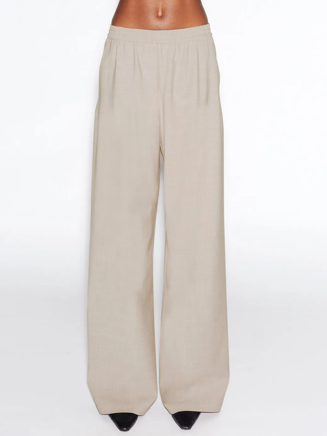 RELAXED PULL ON PANT- STRETCH TROPICAL WOOL