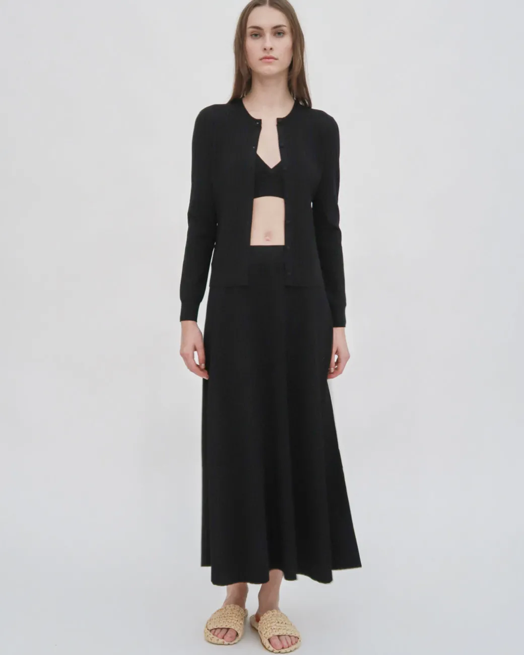 RIB FITTED CARDIGAN