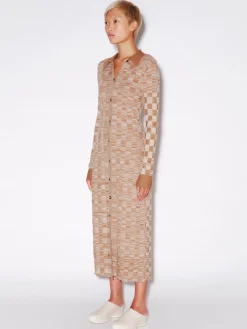 RIB KNIT SWEATER BUTTON UP DRESS