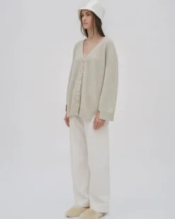 RIBBED PANELED CARDIGAN