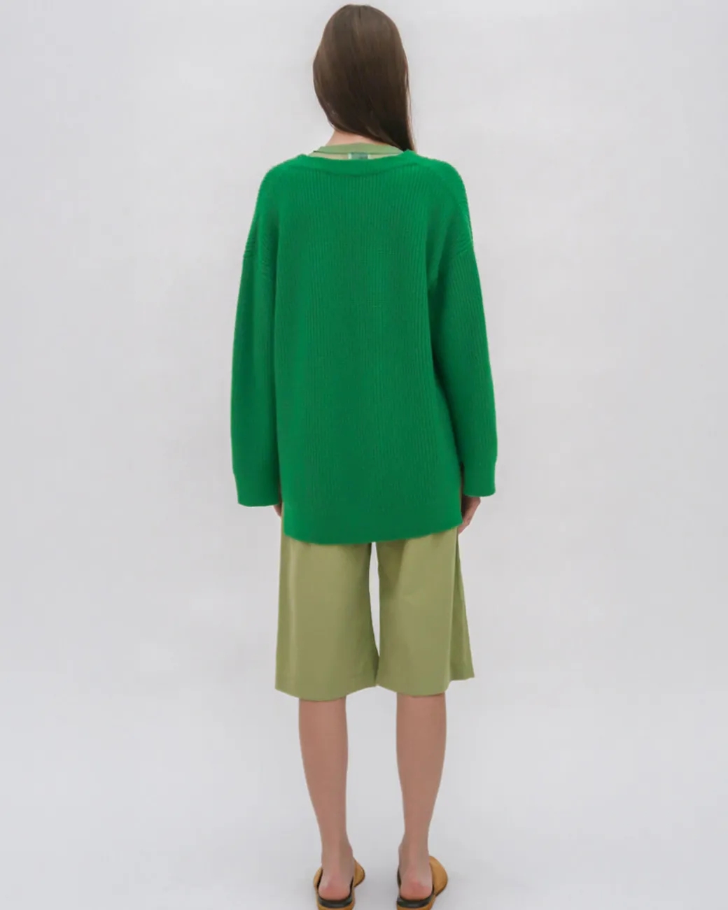 RIBBED PANELED CARDIGAN