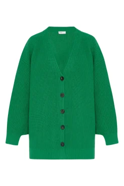 RIBBED PANELED CARDIGAN