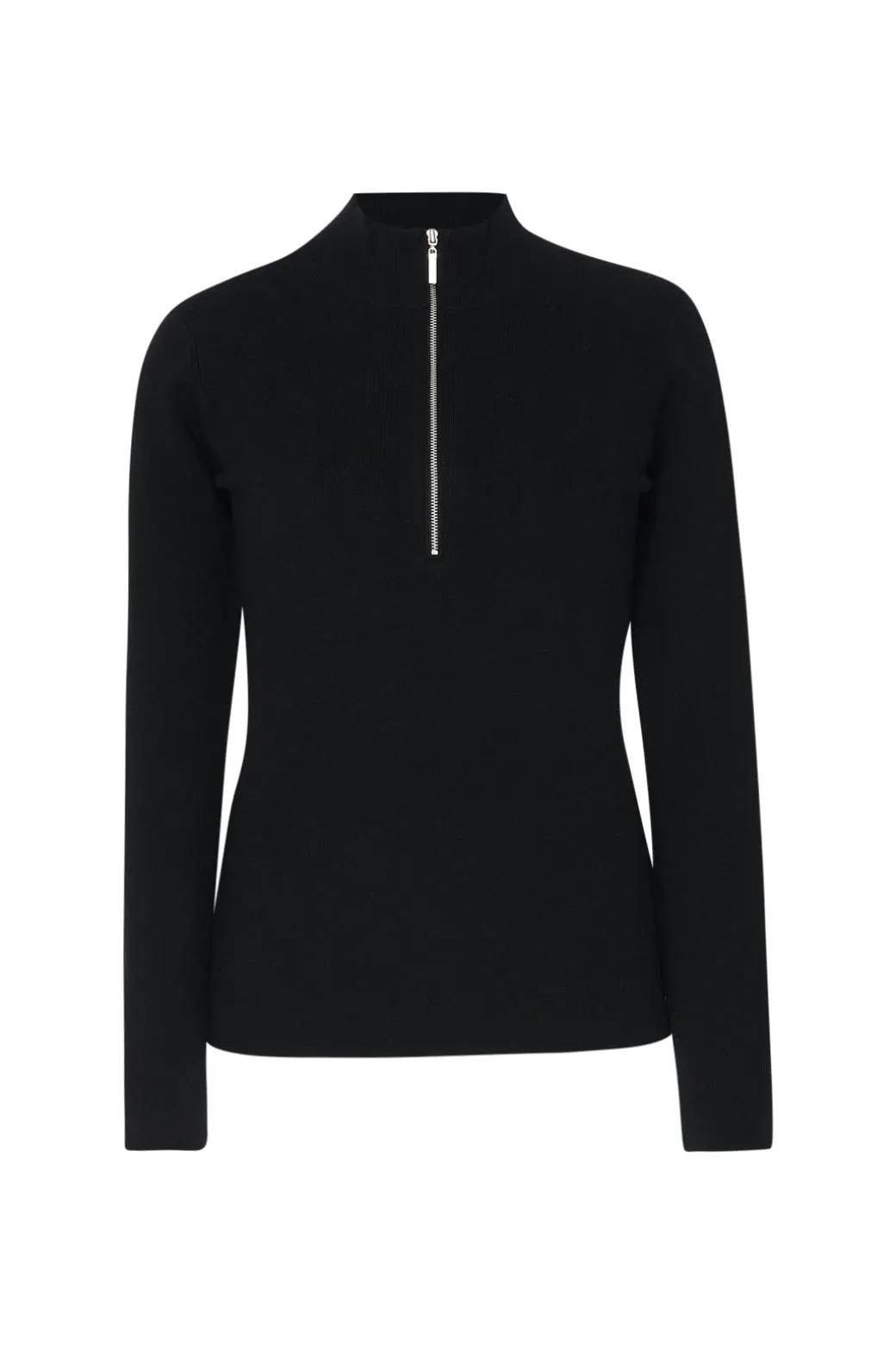 RIBBED ZIP UP TURTLENECK SWEATER