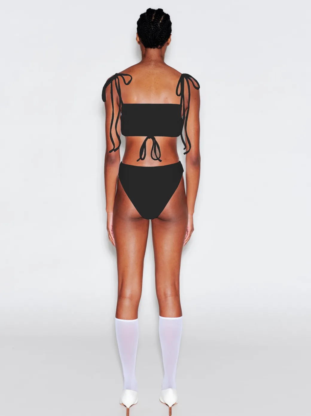RUCHED CUTOUT TIE SWIMSUIT