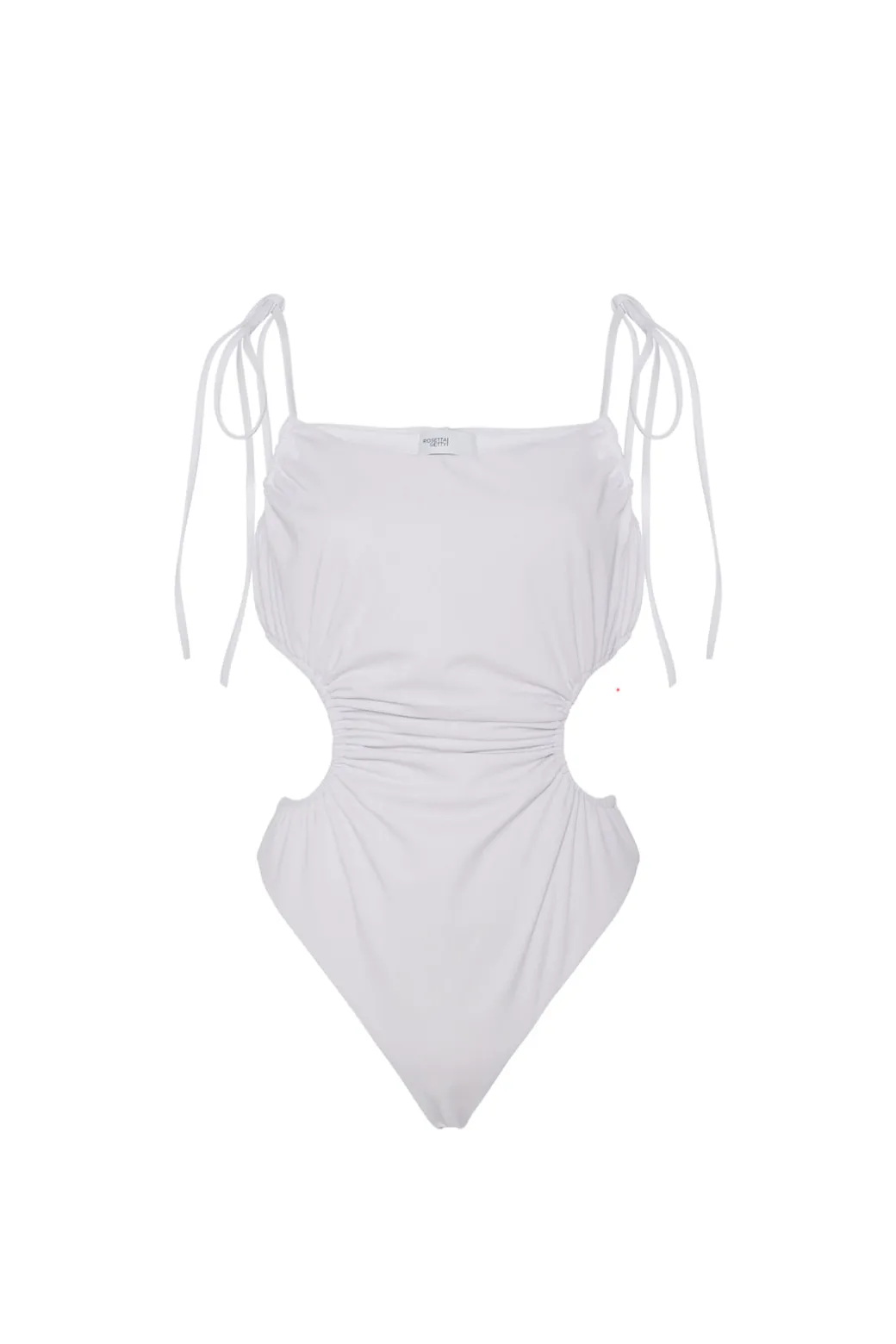 RUCHED CUTOUT TIE SWIMSUIT