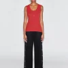 SCOOP NECK HENLEY TANK TOP