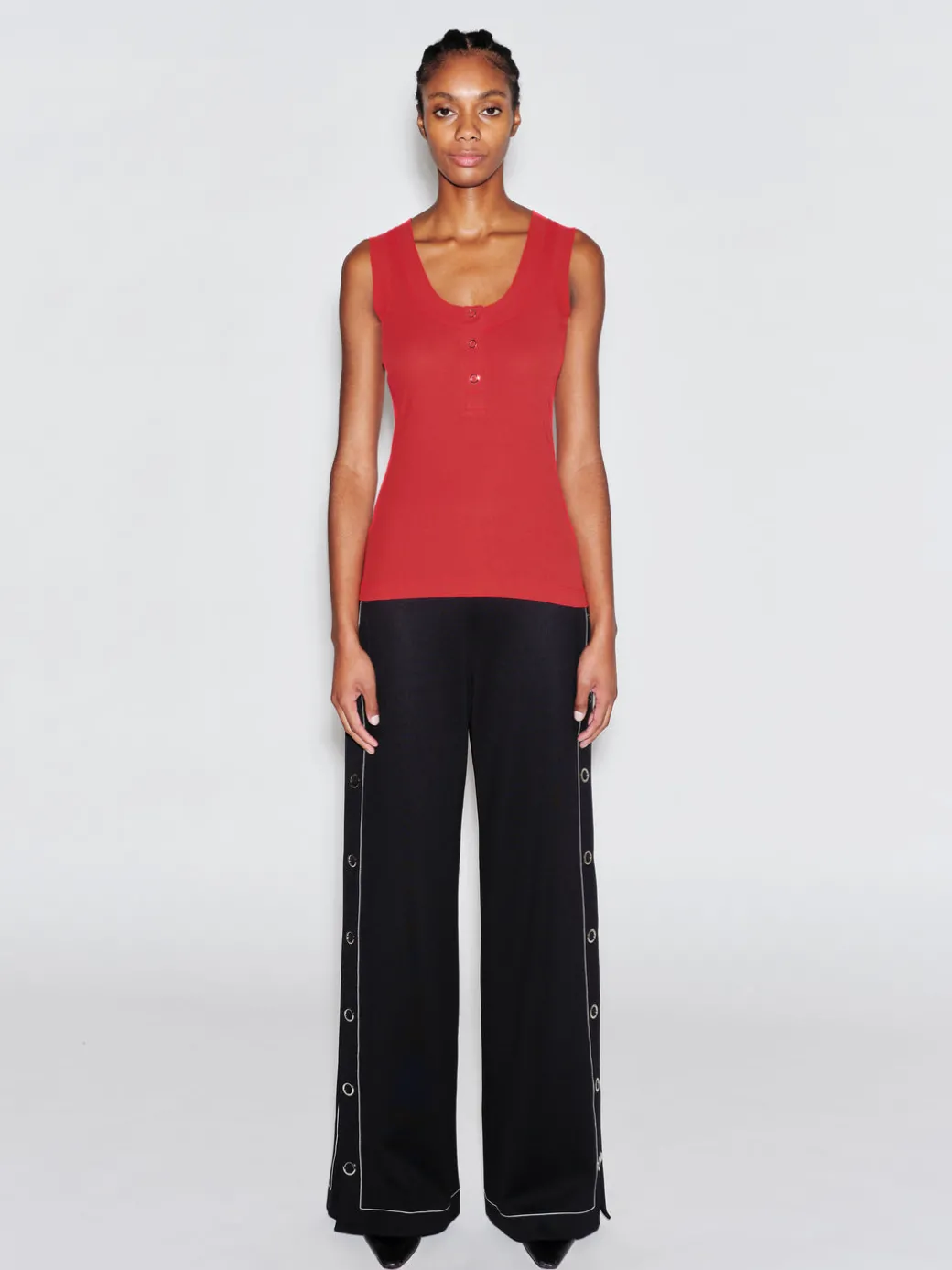 SCOOP NECK HENLEY TANK TOP