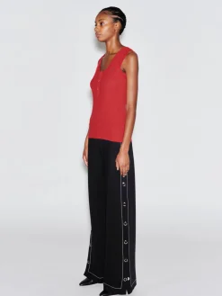 SCOOP NECK HENLEY TANK TOP