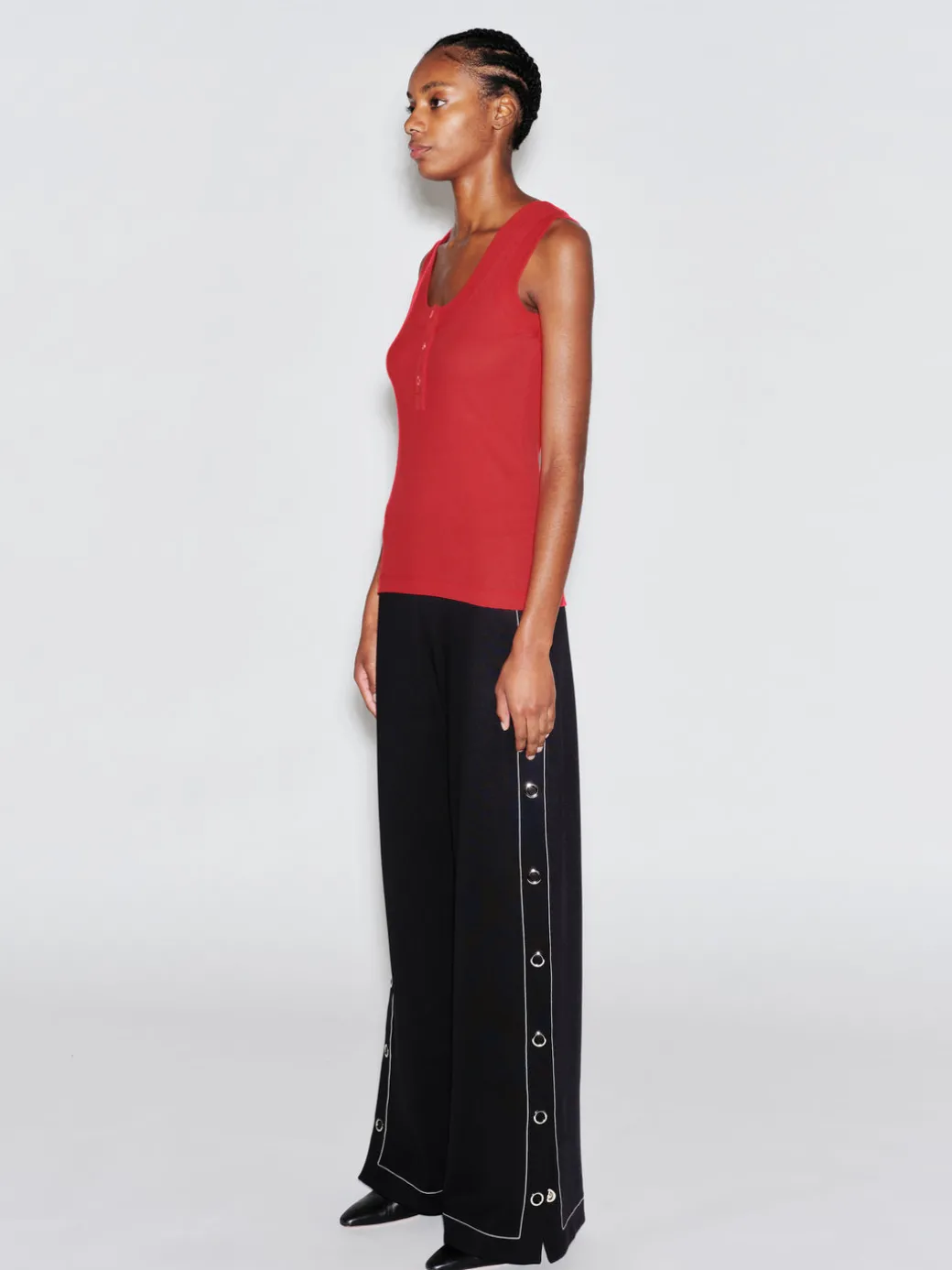 SCOOP NECK HENLEY TANK TOP