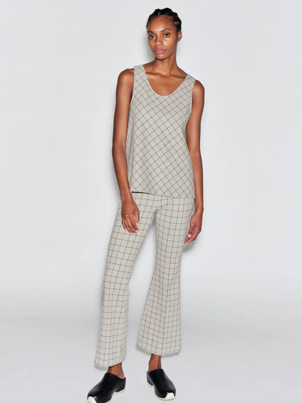 SCOOP NECK TANK - WINDOWPANE