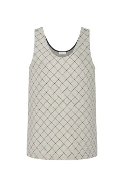 SCOOP NECK TANK - WINDOWPANE