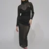 SHEER PLISSE TURTLENECK