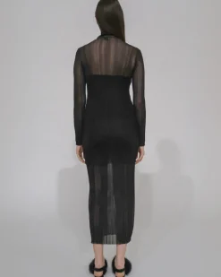 SHEER PLISSE TURTLENECK