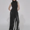 SLASHED HEM TURTLENECK TOP