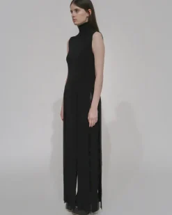 SLASHED HEM TURTLENECK TOP