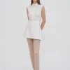 SLEEVELESS ASYMMETRIC APRON SHIRT - STRETCH COTTON