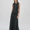 SLEEVELESS BUTTON FRONT TOP  - TECHNICAL CADY