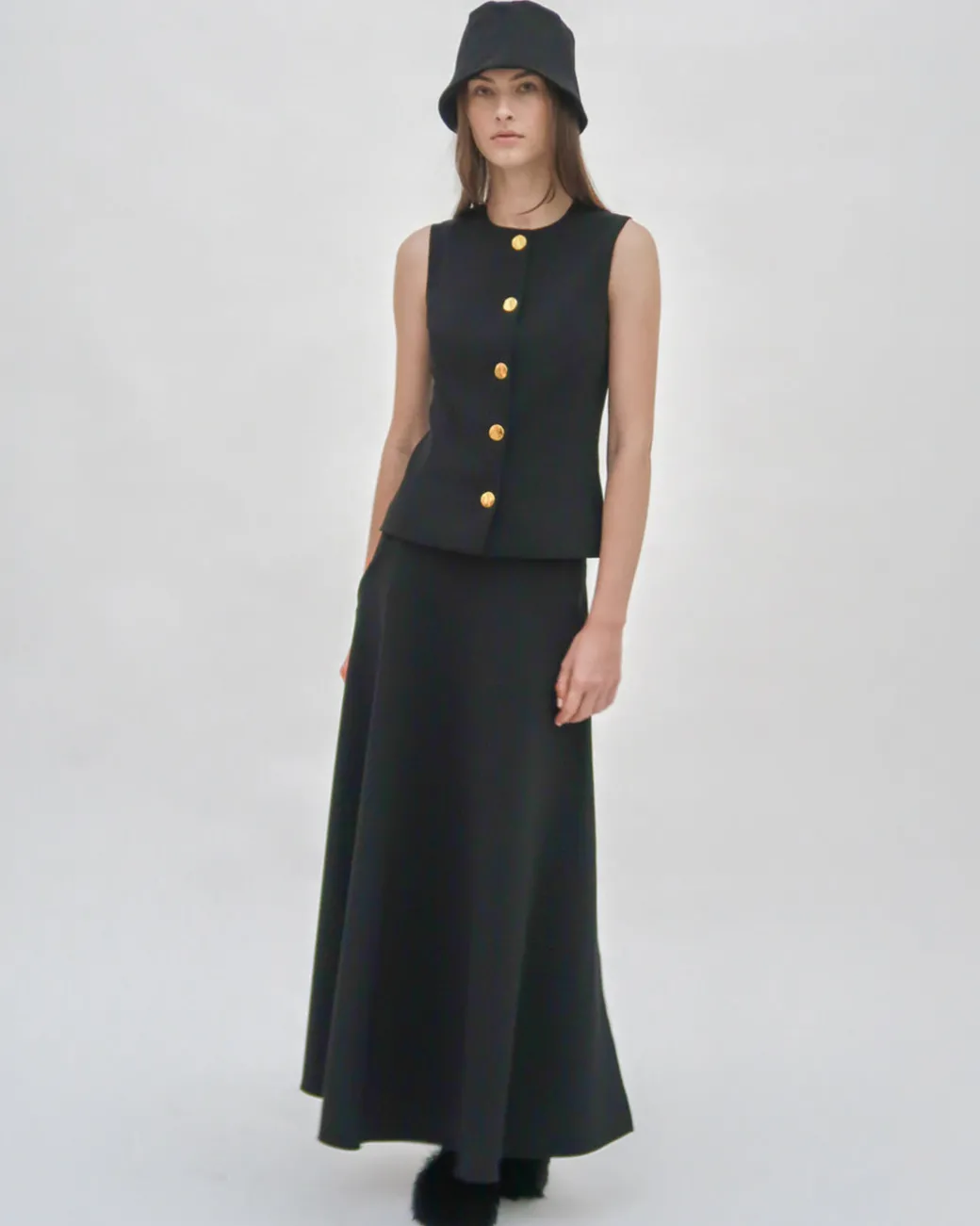 SLEEVELESS BUTTON FRONT TOP - TECHNICAL CADY