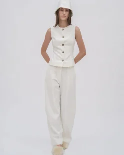 SLEEVELESS BUTTON FRONT TOP  - TECHNICAL CADY