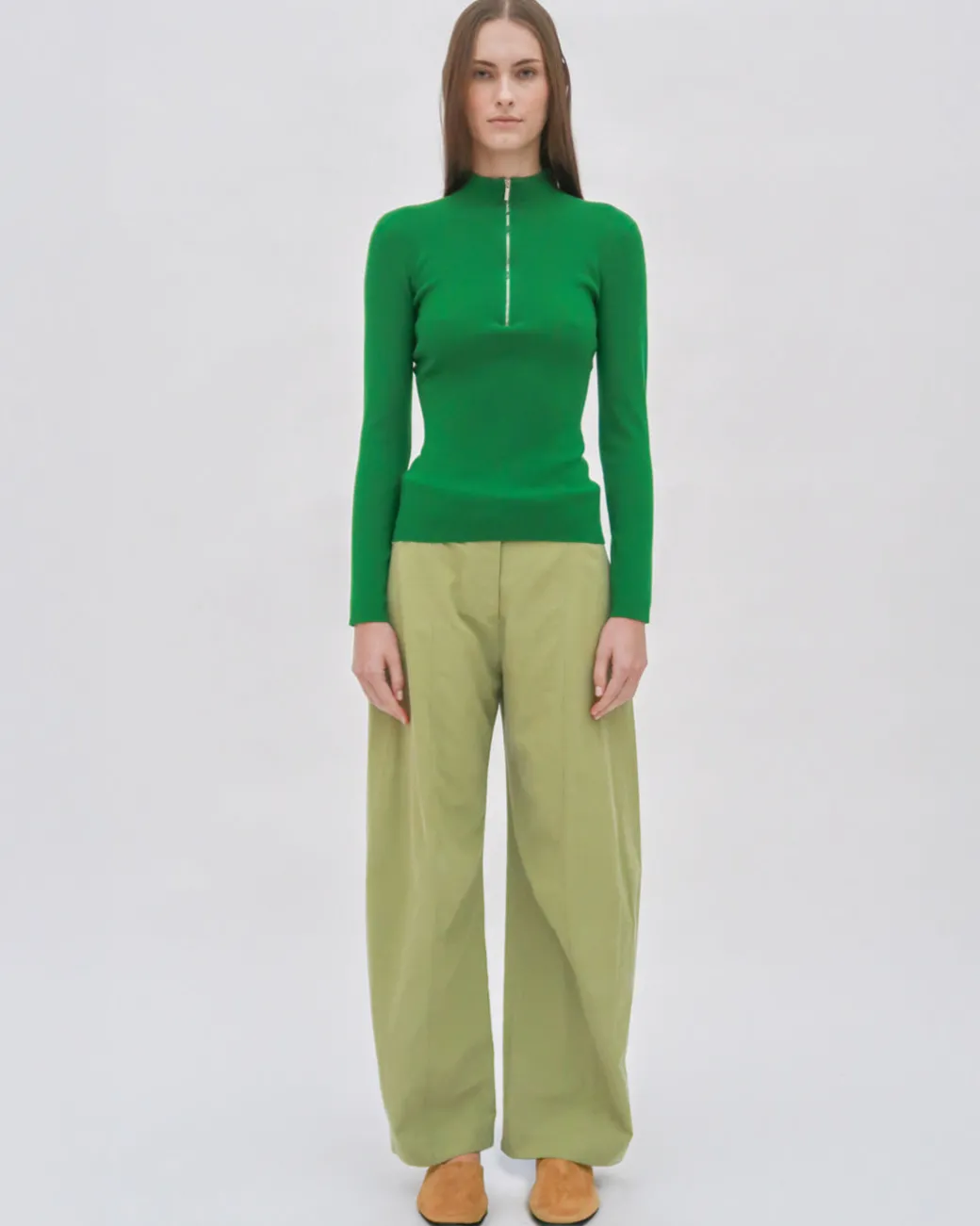 STRAIGHT TAPER TAB PANT - FLUID POPLIN
