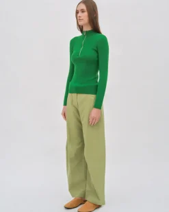STRAIGHT TAPER TAB PANT - FLUID POPLIN