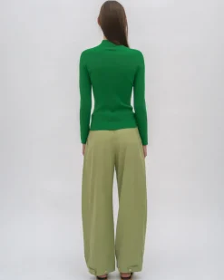 STRAIGHT TAPER TAB PANT - FLUID POPLIN
