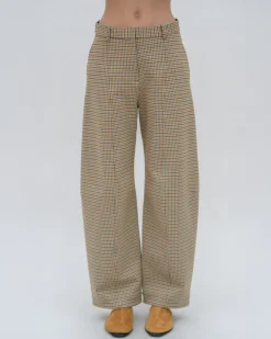STRAIGHT TAPER TAB PANT - HOUNDSTOOTH PLAID