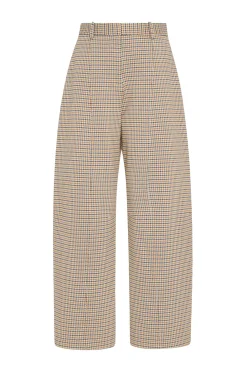 STRAIGHT TAPER TAB PANT - HOUNDSTOOTH PLAID