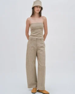 STRAPLESS BANDEAU - HOUNDSTOOTH PLAID