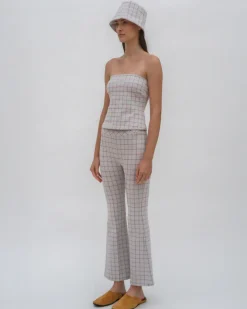 STRAPLESS BANDEAU - STRIPED WINDOWPANE