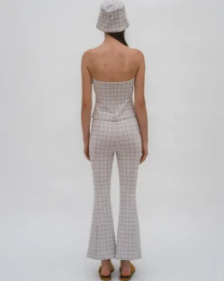STRAPLESS BANDEAU - STRIPED WINDOWPANE
