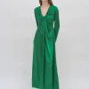 TWIST FRONT LONG SLEEVE GOWN