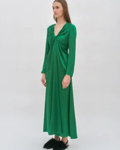 TWIST FRONT LONG SLEEVE GOWN
