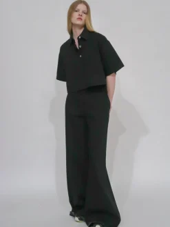 WIDE FLARE PANT - BLACK DENIM